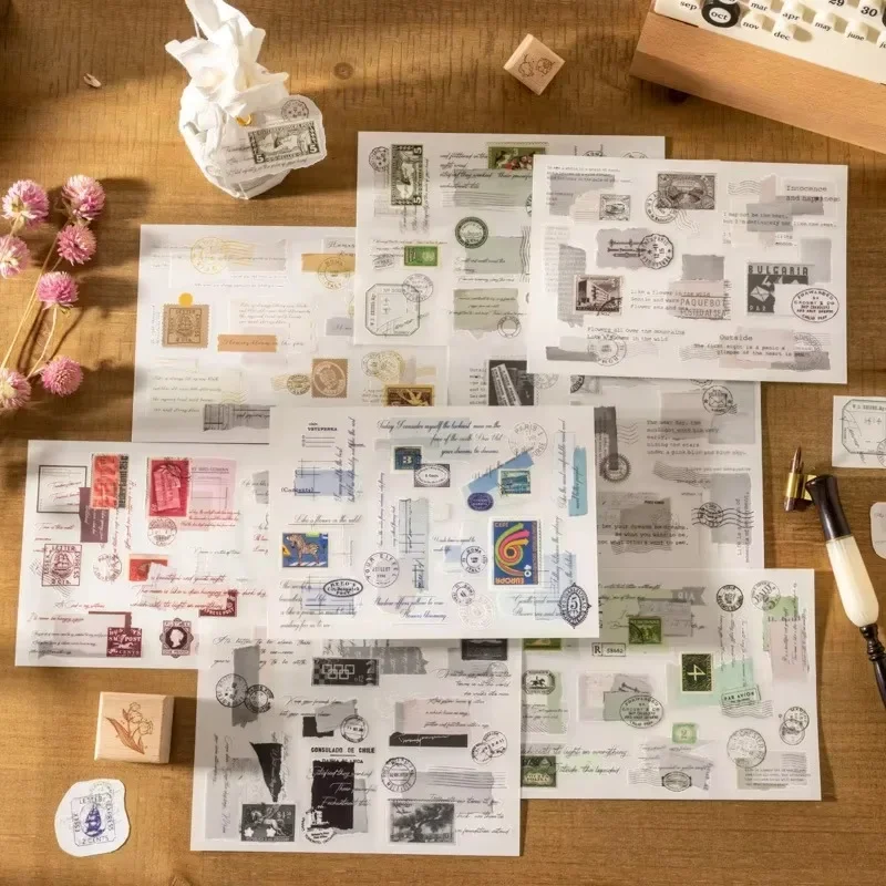 2pcs Handwritten Letter Series PVC Transfer Stickers Postmark Supplies Stickers 2Pcs 6 Styles Optional cute stickers