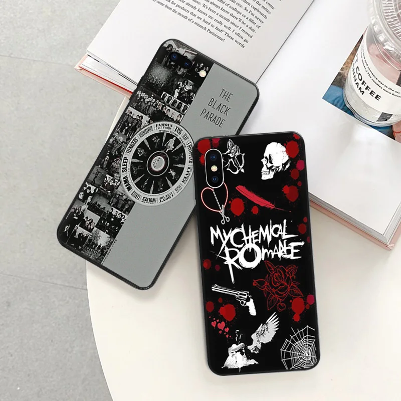 Matte Phone Case For iphone 16 Plus 15 14 13 12 11 Pro Max Mini 7 8 XR 16Pro XSMax 15Pro My Chemical Romance Black Soft Cover