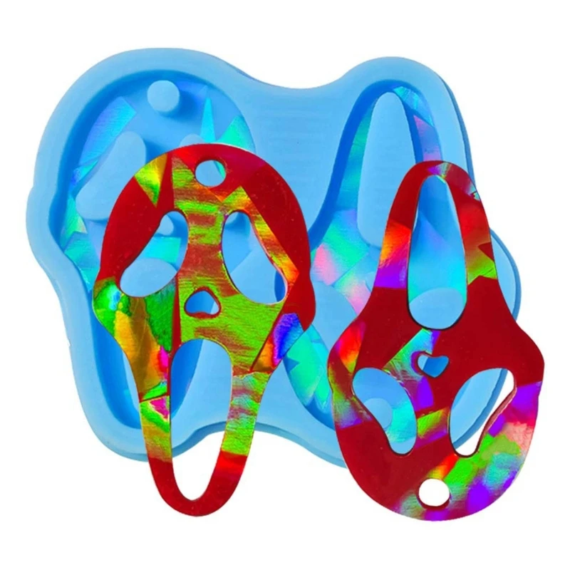 R3MC Holografisch-Silikonformen, Licht und Schatten, Grimasse, Harzformen, Ohrring-Anhängerform für die Schmuckherstellung von