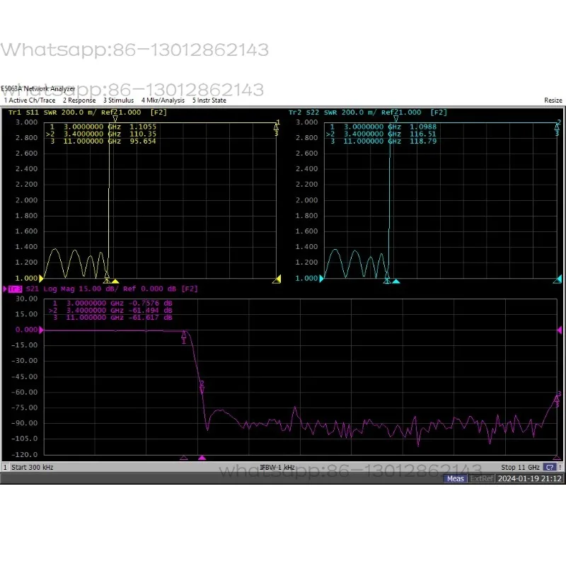 DCDC-3GHz Low-pass Filter with Stainless Steel SMA Female Head, Low Loss and High Out of Band Suppression