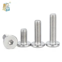 10pcs/lot 304 Stainless Steel Hex Hexagon CM Socket Ultra Thin Super Flat Wafer Head Screw Bolt M1.6 M2 M2.5 M3 M4 M5 M6 M8