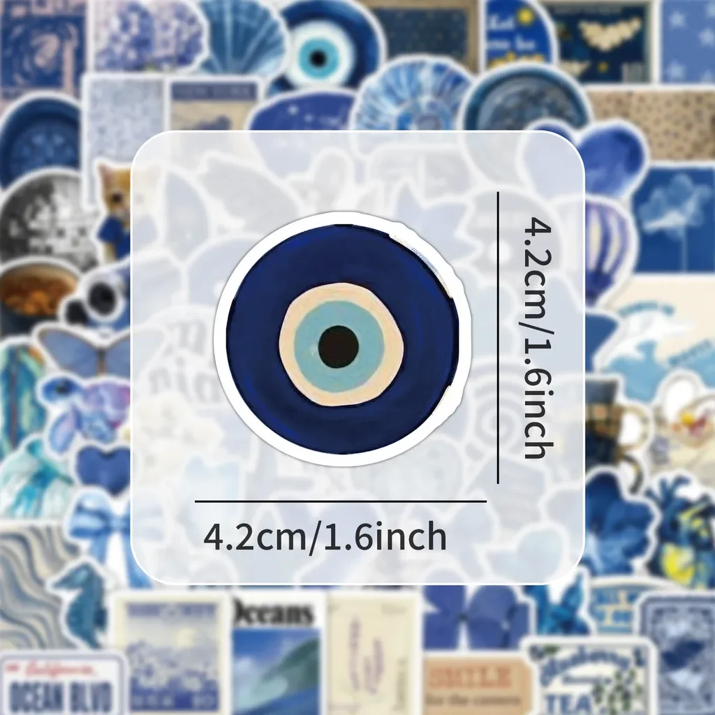 103 Sheets Blue Element Stickers, Aesthetic Decorative Decals for Phone Case Laptop Journal Sticker Story Store