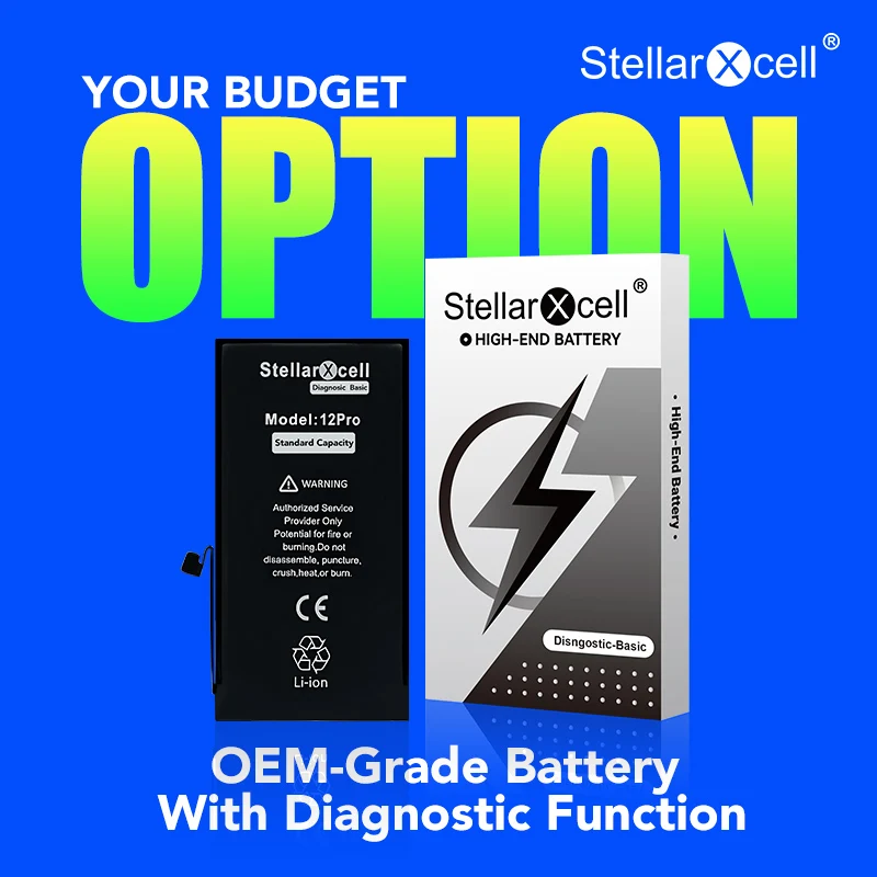 StellarXcell Diagnostic Basic Battery for Apple iphone 12 13 14 15 Mini Plus Pro ProMax Avoid error message with free tools image 3