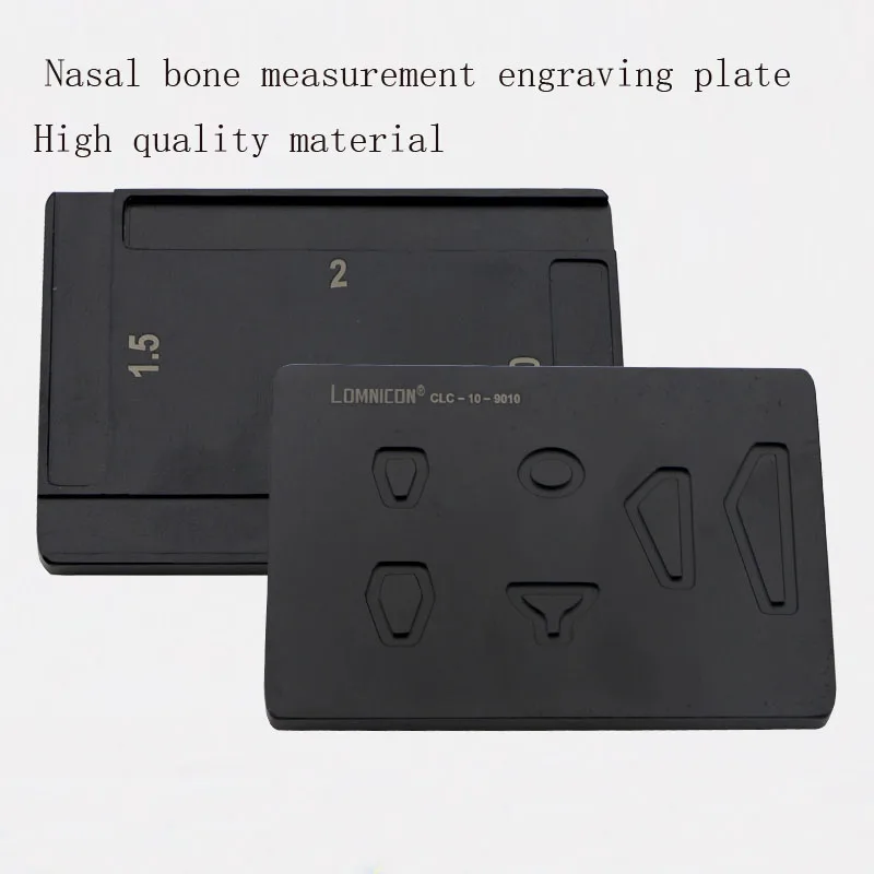 Cosmetic and plastic multi-functional nasal prosthesis engraving plate Longminicon nasal measurement tool