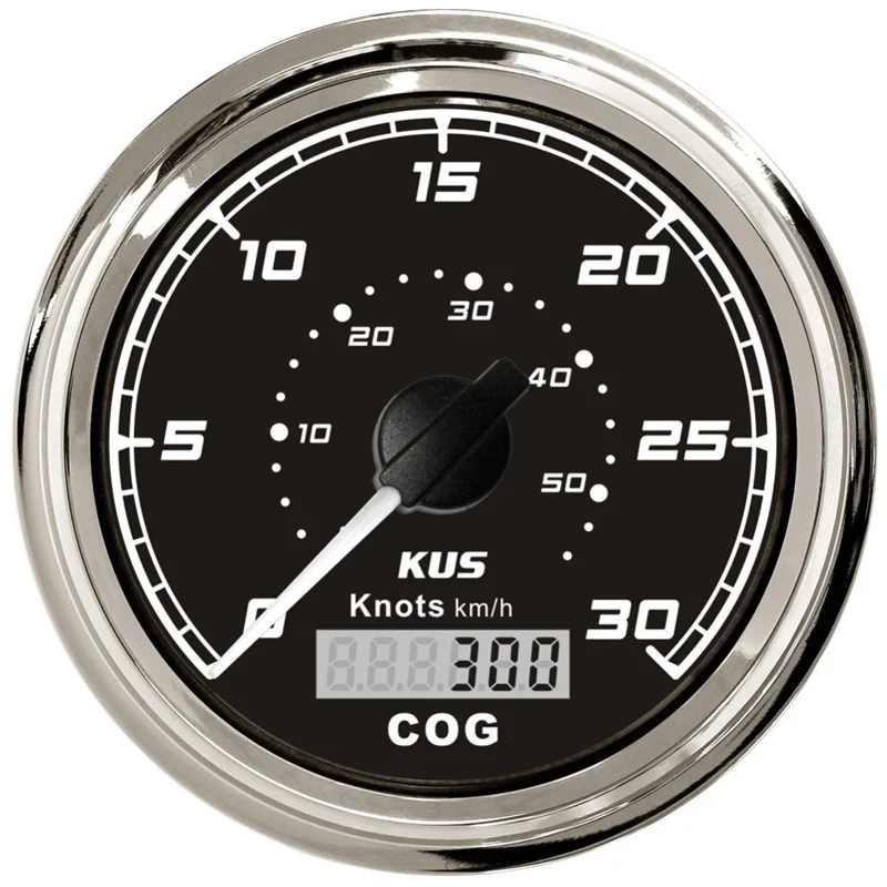 High Quality KUS 85mm GPS Speed Charts White Speedometers 0-30Knots 0-50Km/H Waterproof Speed Mileometers for Boat with Antenna