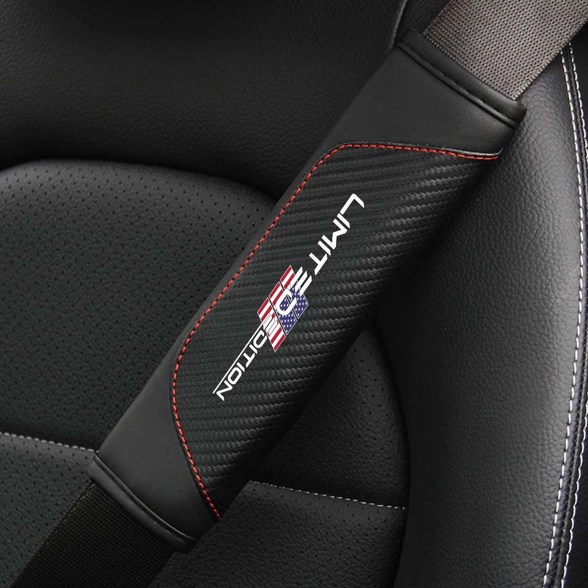 2 Stück Carbonfaser-Sicherheitsgurt-Schultergurtschoner für Ford F150, Chevrolet Silverado, RAM GMC