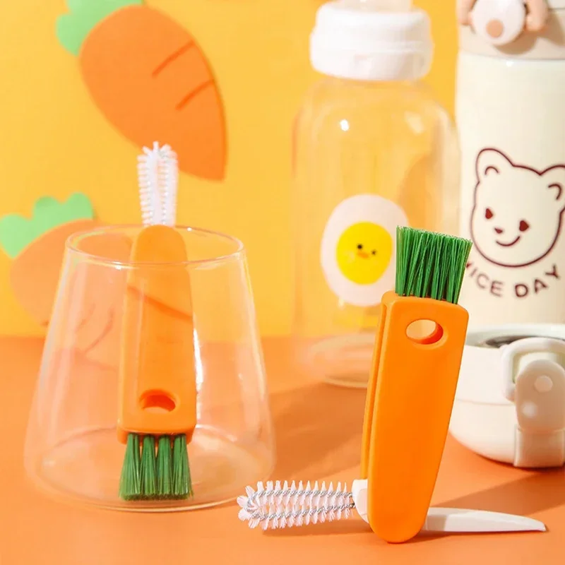 

Cup Cleaning Brush 3 in 1 Multi-functional Cup Mouth Scrubber Rotatable Kitchen Cleaning Brush Gadgets Cup Lid Cleaner