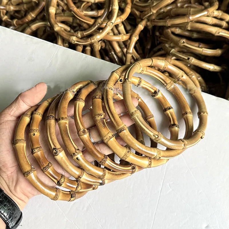 13cm Round Bamboo Handle for DIY Purse HandBags Replacement Rings Wrist Circle Bags Handles Woven Hardware Making Accessories