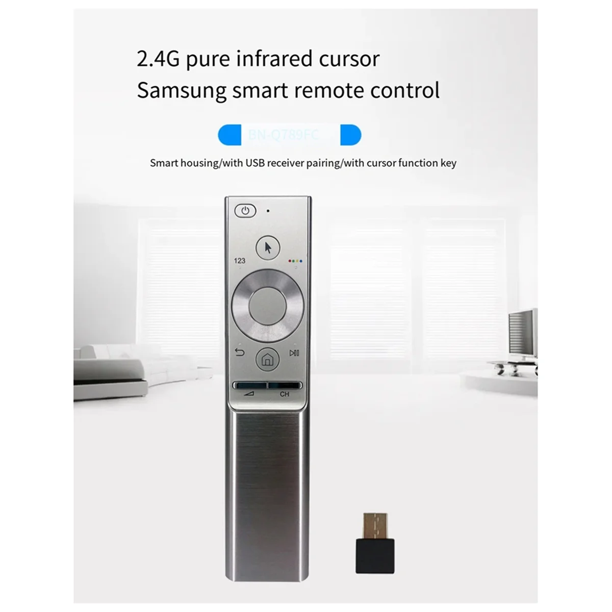 Cocok untuk Remote Control TV LCD Pintar Samsung TV 2.4G + Remote Control Inframerah dengan Pasangan Penerima USB & A22K