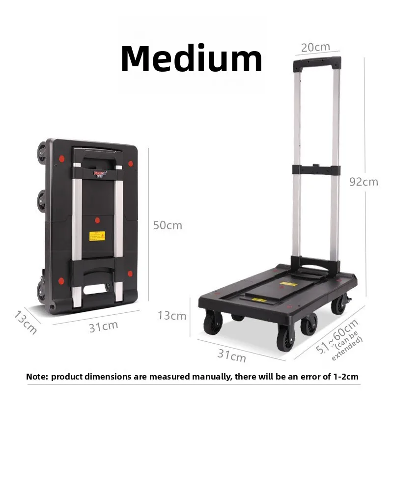 Faltbarer tragbarer Handwagen, leichter Mehrzweckwagen mit Rädern für den Einkaufs- und Transport von Gegenständen in Hausgarten