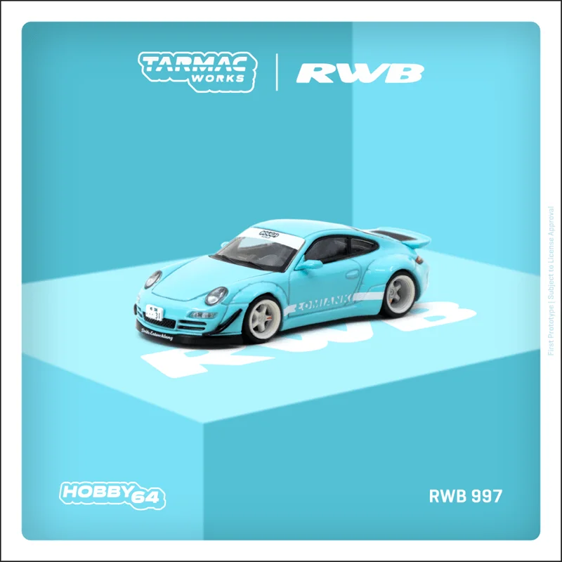 

TarmacWorks 1:64 RWB 997 Lomianki LightBlue Diecast Model Car