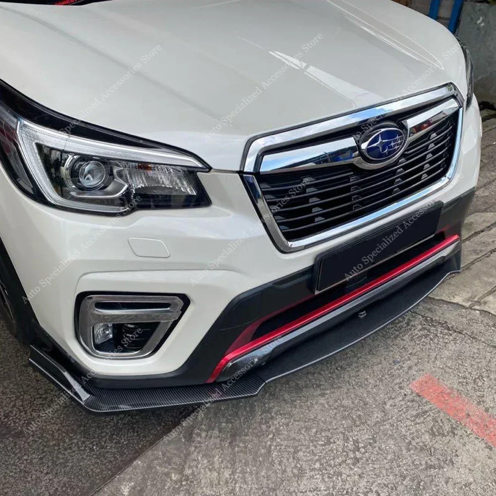 For Subaru Forester 5th 3Pcs Car Front Bumper Lip Spoiler Splitter Diffuser Forester 2.0 E-boxer XE 2019-2021 Bodykits Tuning