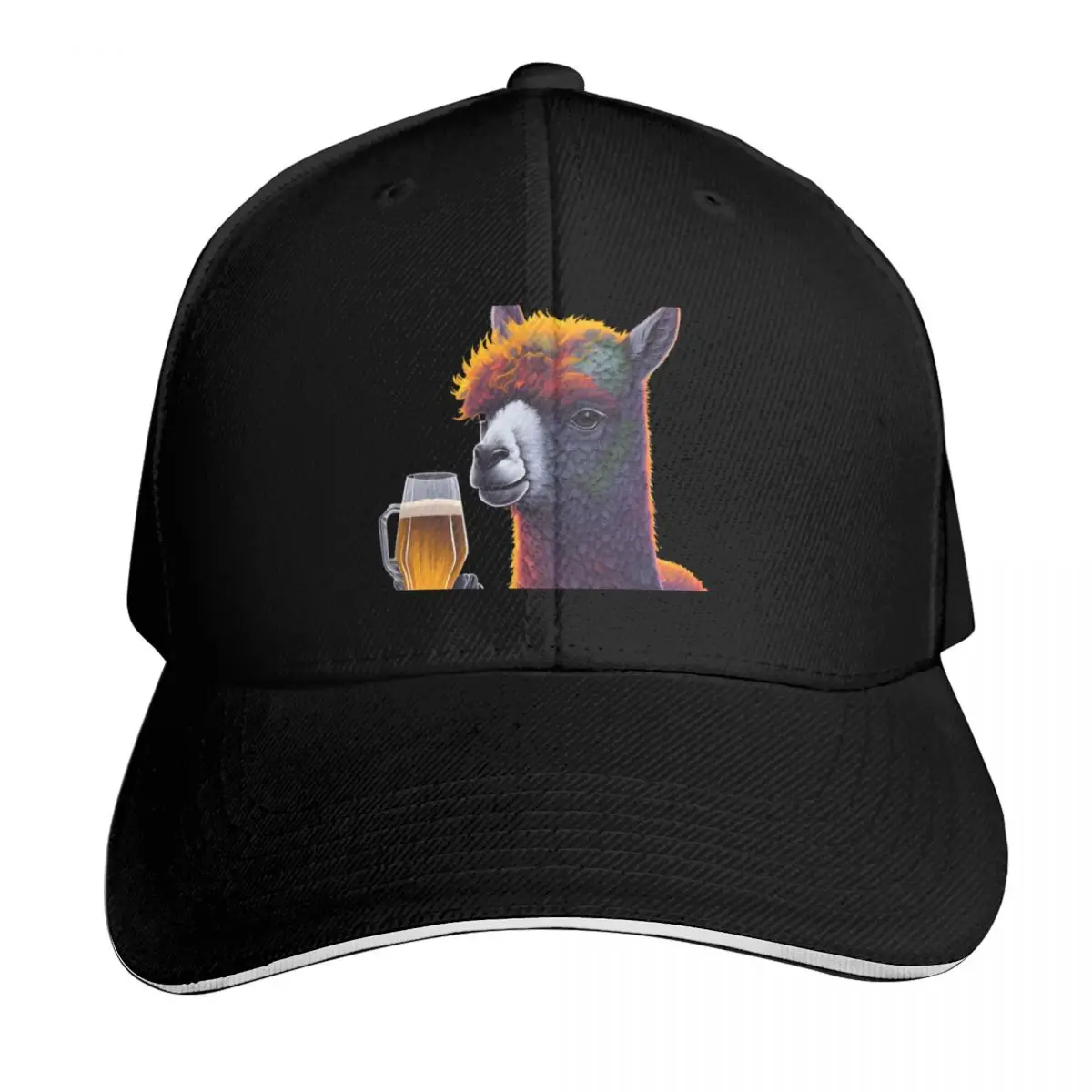 Llama Alpaca Camel drinking beer wine alcohol Baseball Cap Men Women Casual Summer Sport Sun Cap