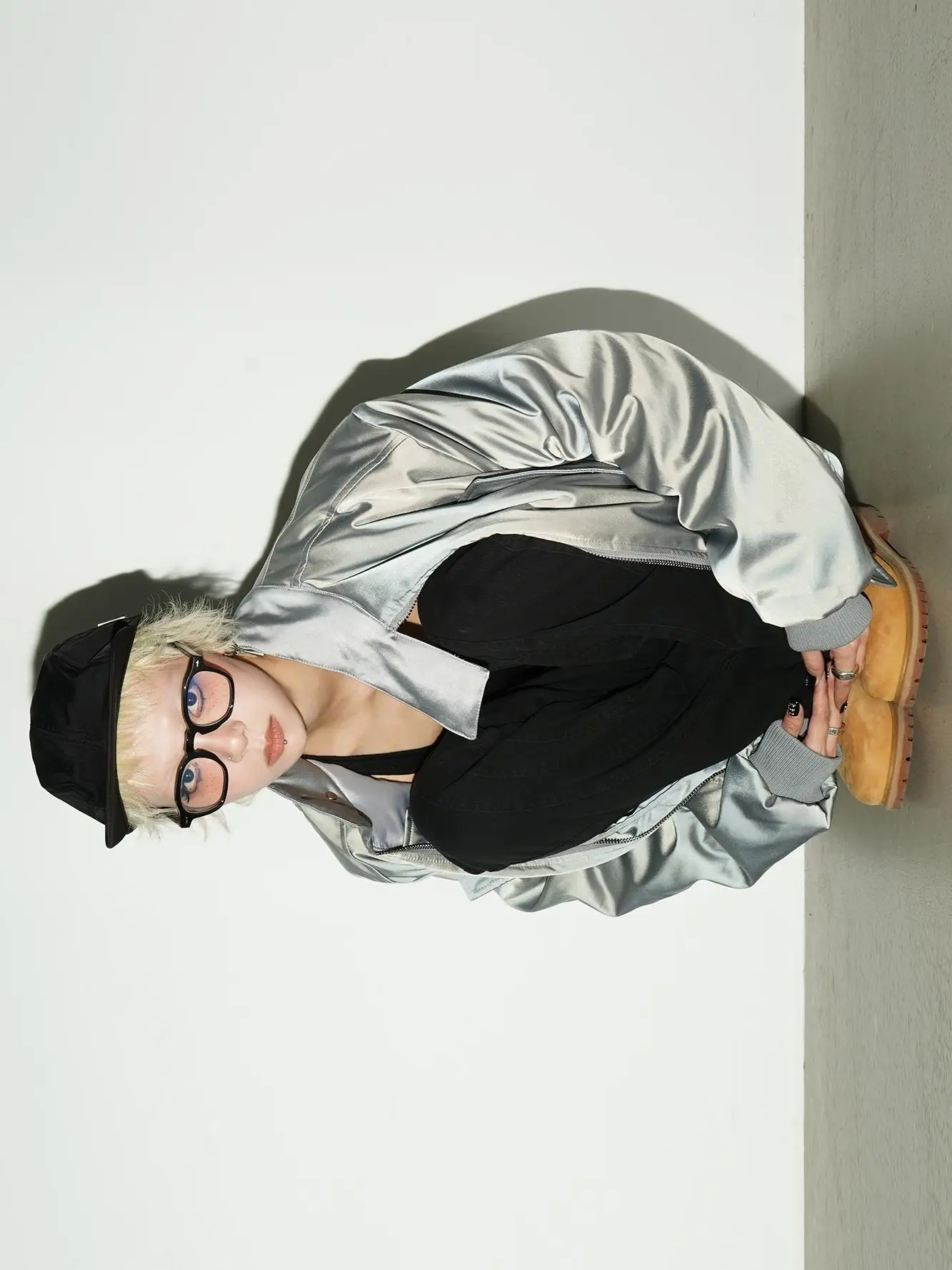 

Куртка MICHINNYON2025 Street Sle из жидкого металла с регулируемым воротником-стойкой, свободного кроя, из хлопка, для осени и зимы