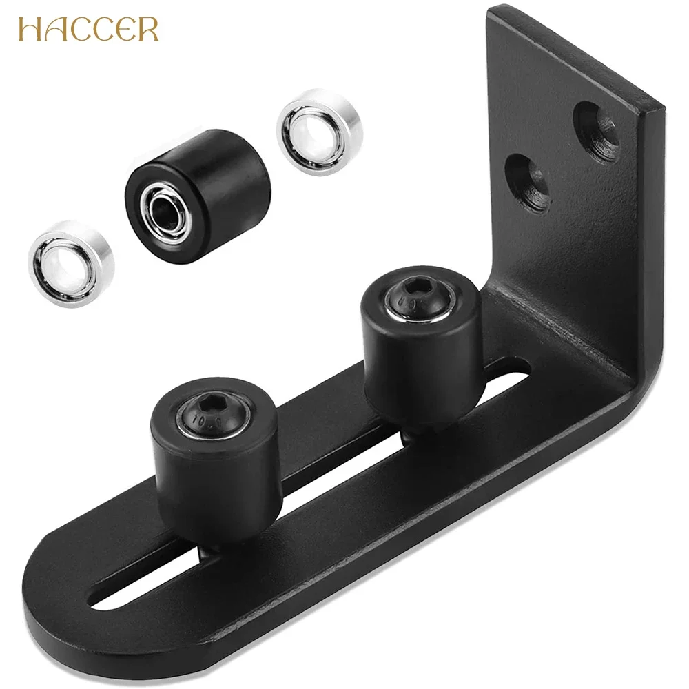 HACCER Sliding Barn Door Floor Guides Flush-Mounted Door Stoppers Scratch Resistant Steel Stay Roller Heavy Duty Furniture