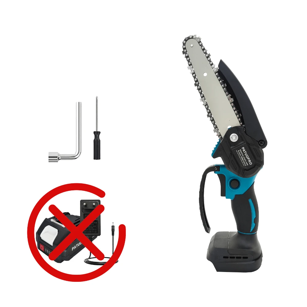 6 Inch Brushless Mini Electric Chain Saw Cordless Handheld Wood Cutting Power Tool Chainsaw For Makita 18V Battery(No Battery)