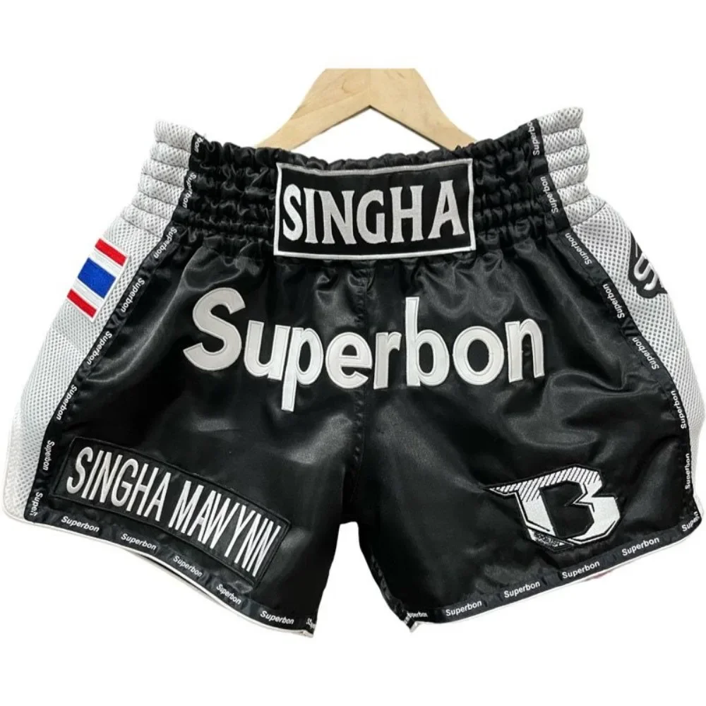 

Original Training Muay Thai Gym Fighting Shorts Fitness Combat Sports Pants Embroidery Style Boxing Shorts Sweat Pants