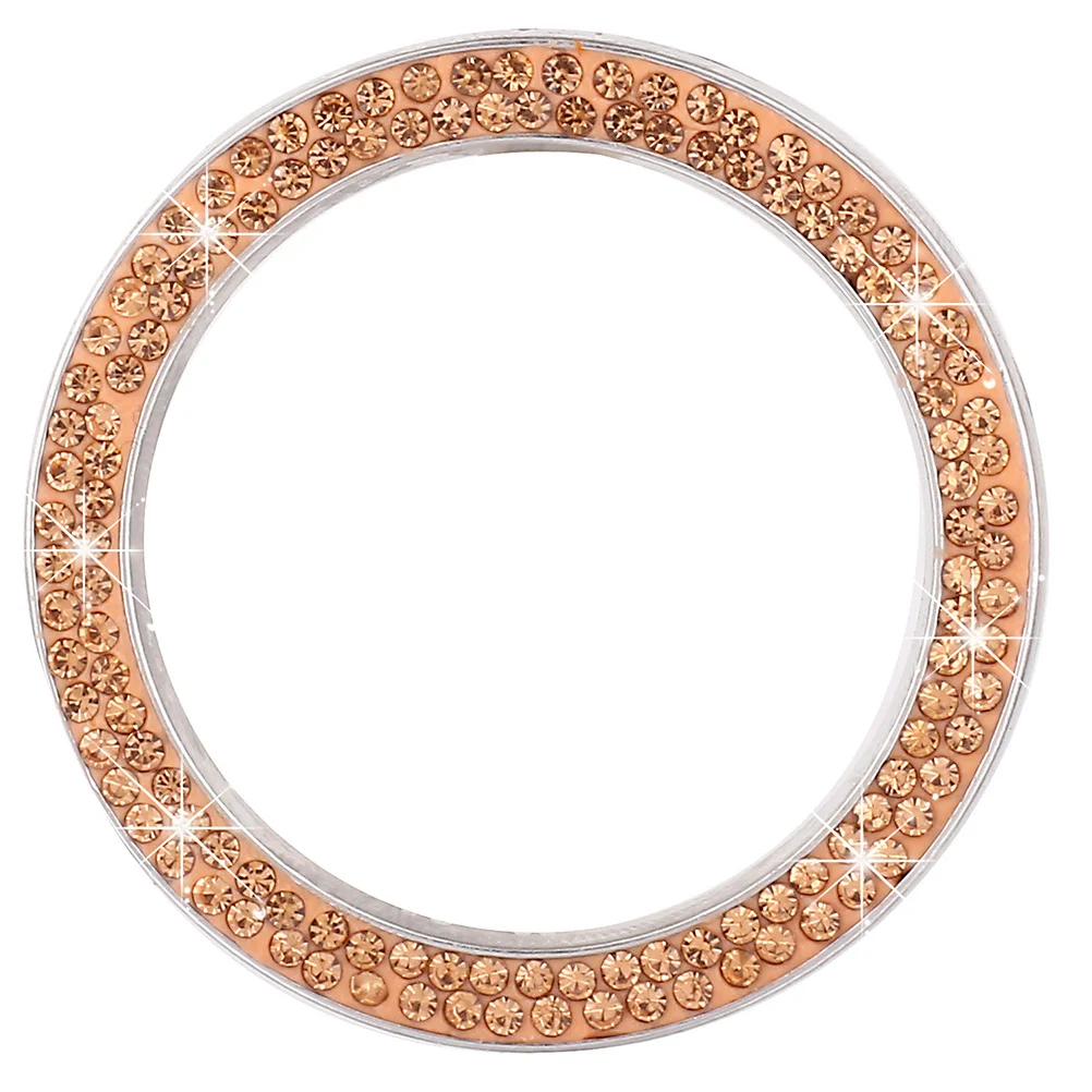 2 قطعة زر الإشعال الدائري ملصق المحرك بدء إيقاف ملصق كريستال بلينغ حجر الراين ديكور السيارة الذهبي سهل التركيب دائم #4