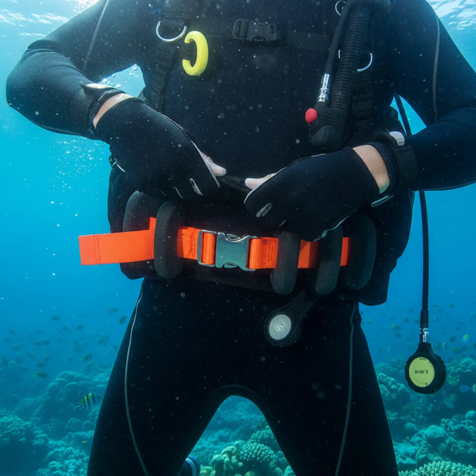 

Professional Scuba Diving Snorkeling Weight Belt Webbing Waist Strap Orange