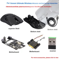Carcasa de ratón para Razer Viper Ultimate Edition, placa base de batería, receptor, Cable de rodillo, botón lateral pequeño, piezas de placa de carga