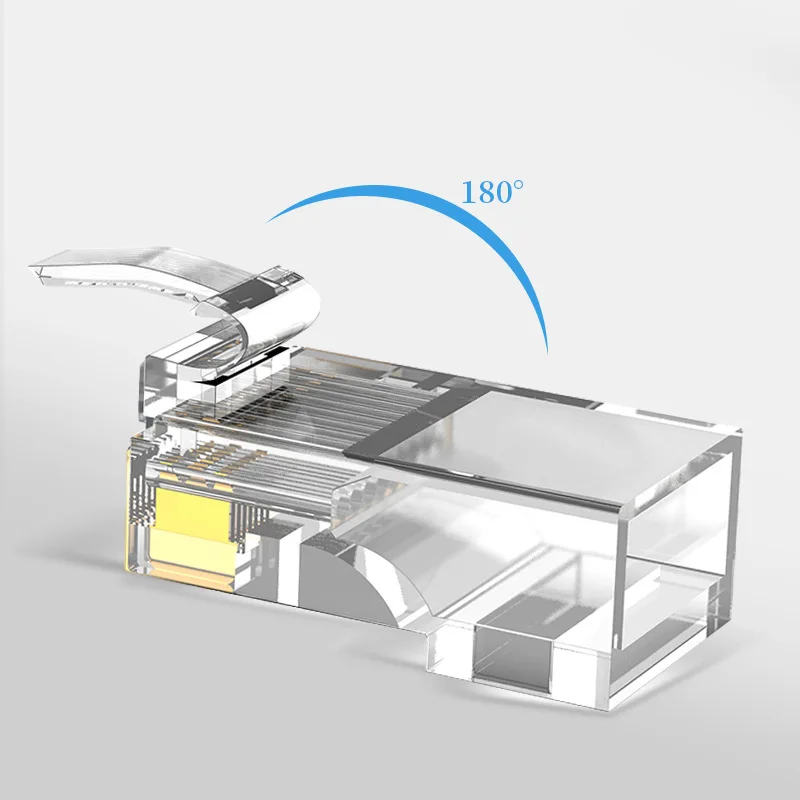 50/100Pcs Category 5 Crystal Head Unshielded 8p8c Gold-Plated Network RJ45 Network Cable Connector