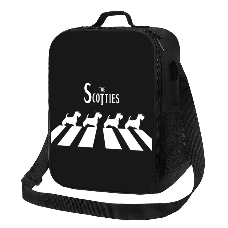 

The Scotties Insulated Lunch Bags for Camping Travel Scottish Terrier Dog Portable Cooler Thermal Lunch Box Women Children