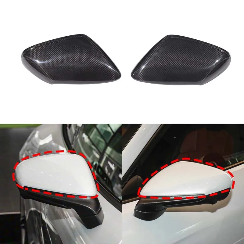 

x2 Real carbon fiber Car Rearview Mirror Cover Panel Cover Fit for Porsche Taycan 2019+ Exterior Accessories