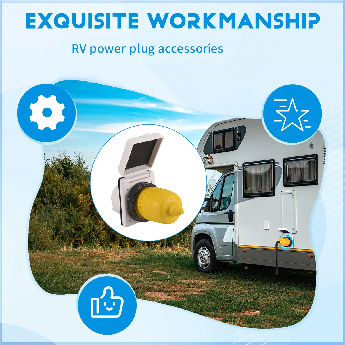 Y06A 30AMP RV Power Inlet Outlet Power Kit с защитой шнура загрузки 125V NEMA L5-30P L5-30R Разъем «папа-мама»