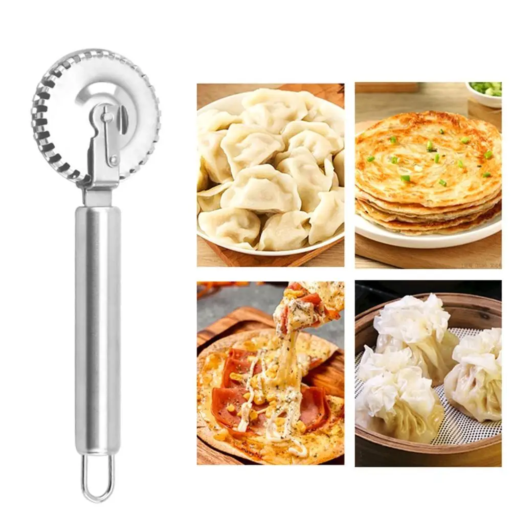 Rueda de Presión para Raviolis de Acero Inoxidable – Combina Corte y Prensado de Bordes para Simplificar la Elaboración de Pasta Rellena y Dumplings