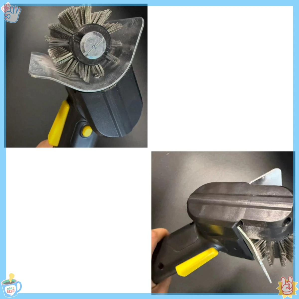 Stainless steel food brush, suitable for barbecue cleaning, versatile electric barbecue brush with LED light