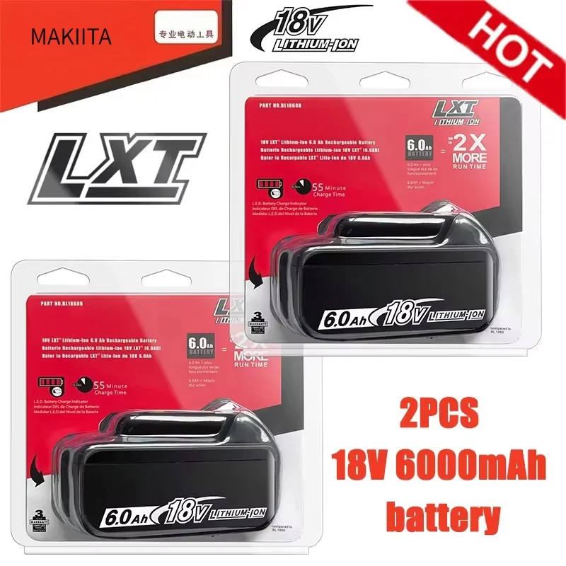 100 % original für Makita 18 V 6,0 Ah wiederaufladbare Batterie, für Makita BL1830 BL1830B BL1840 BL1840B BL1850 BL1850B Elektrowerkzeug-Akku