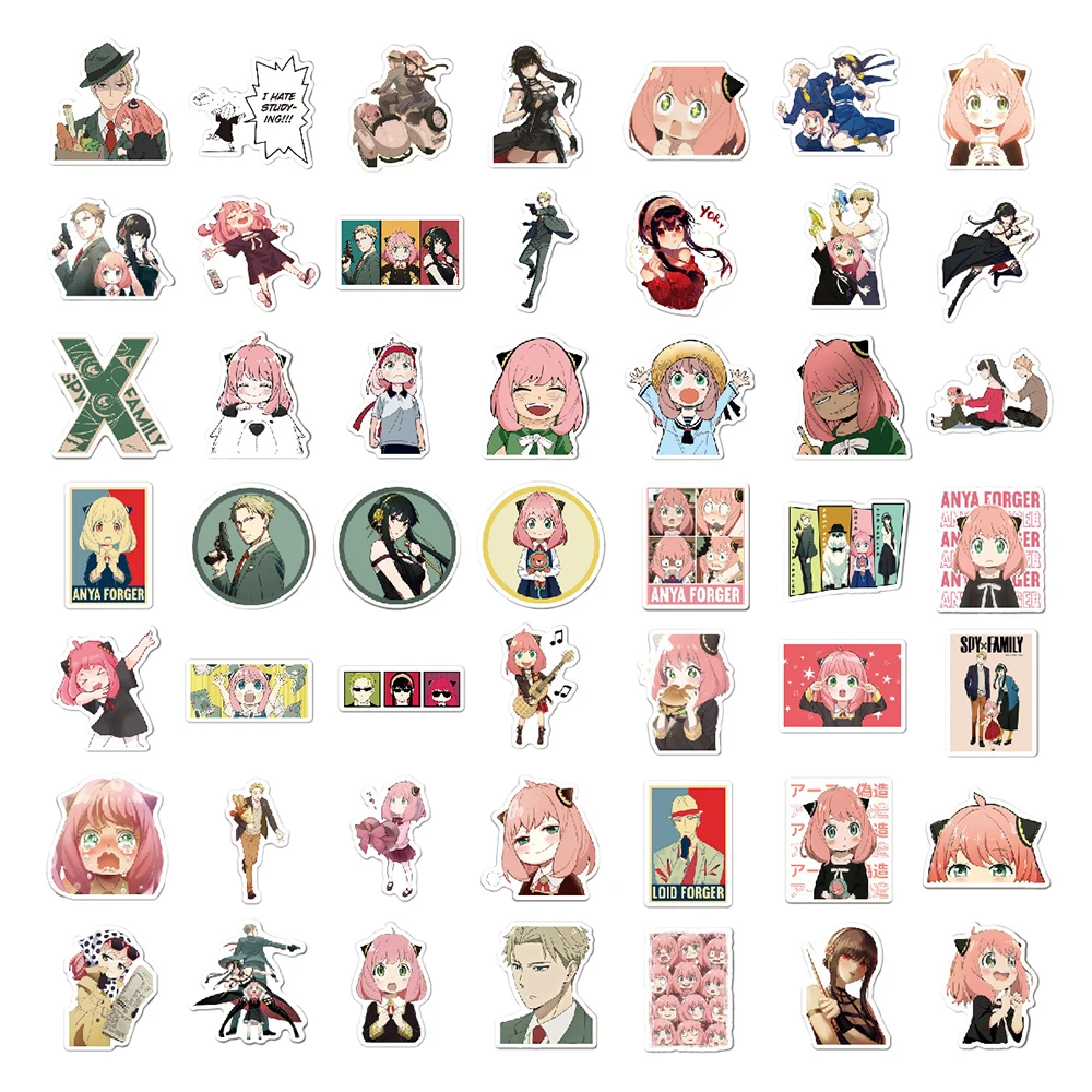 10/30/50/100pcs Cartoon SPY×FAMILY Anime Stickers Funny Graffiti Decal Suitcase Phone Scrapbook Guitar Cute Anya Forger Sticker