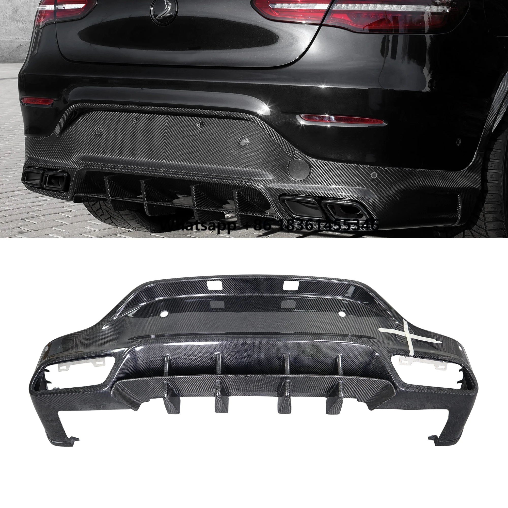 For GLC COUPE 16-21 TOPCAR Style Carbon Fiber Car Bumpers Rear Diffuser 3
