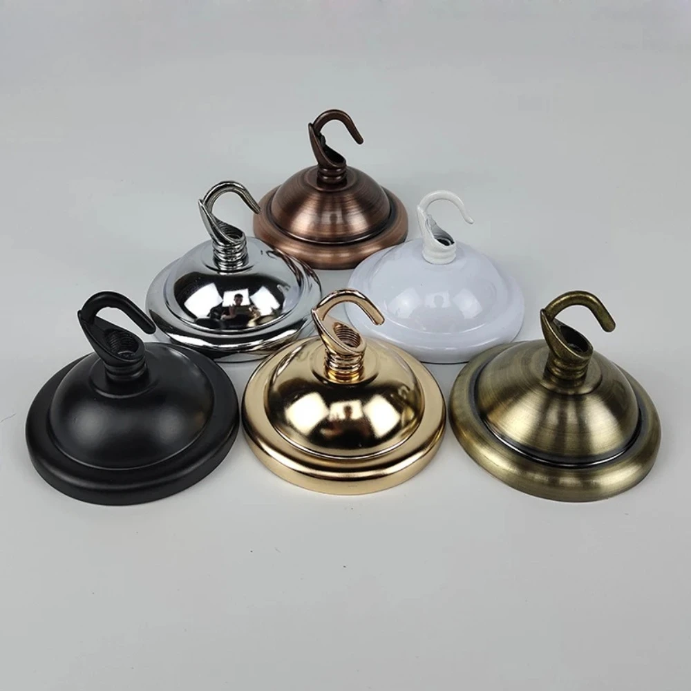 JOYINLED Pack of 1/2 5.6CM Vintage Ceiling Cover Plate with Pendant Lamp Hook Set DIY Hanging Kit for Indoor Chandelier Decor