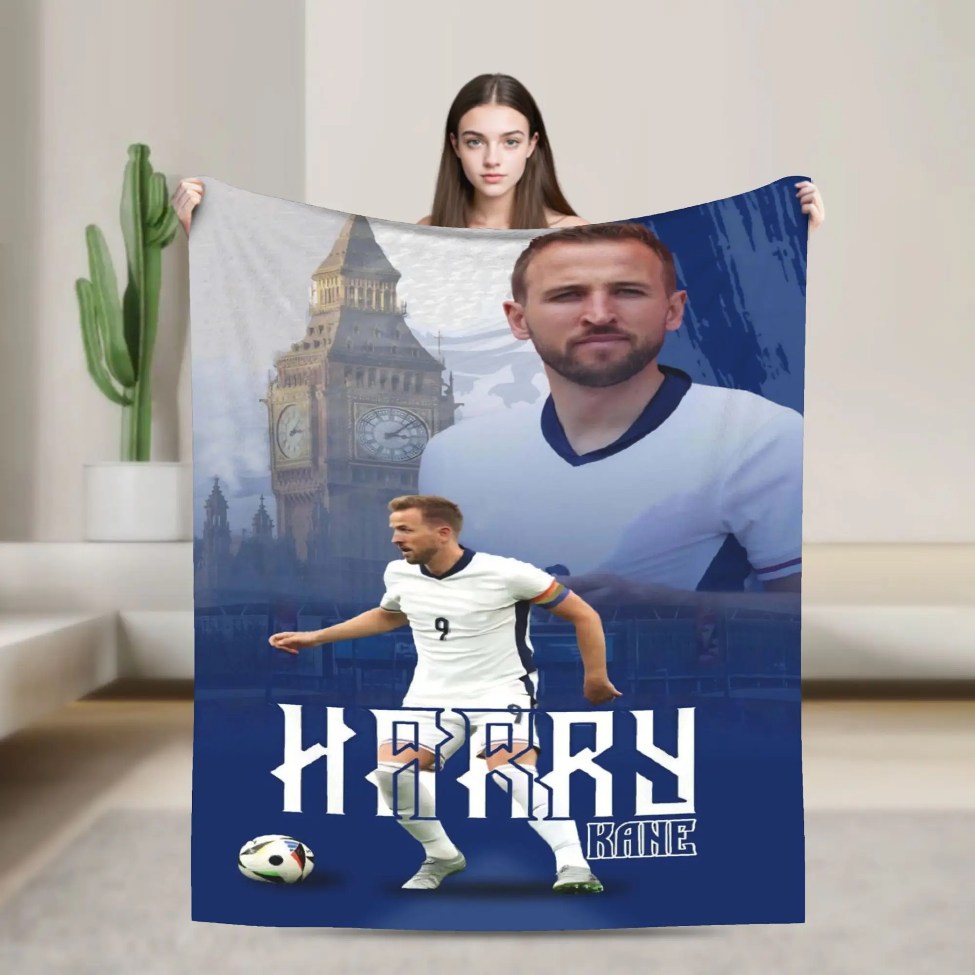 Kanes Number 9 Velvet Throw Blankets Football Blanket for Bed Outdoor Ultra-Soft Bedspread