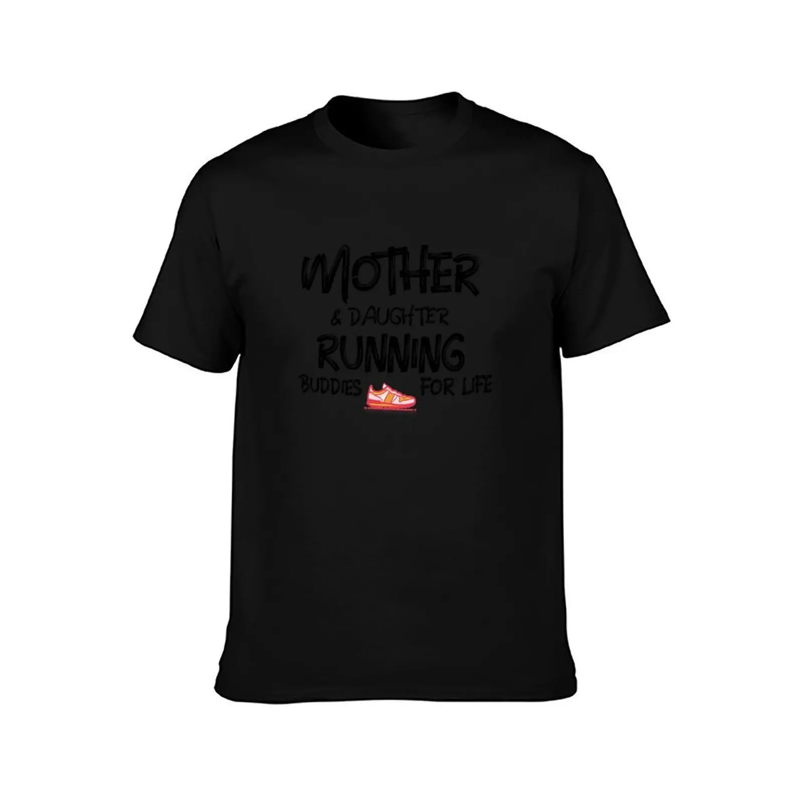 Mother & Daughter Running Buddies for Life (Dark Print) T-Shirt, Summer Casual Cotton Tee, Oversized Streetwear Tops