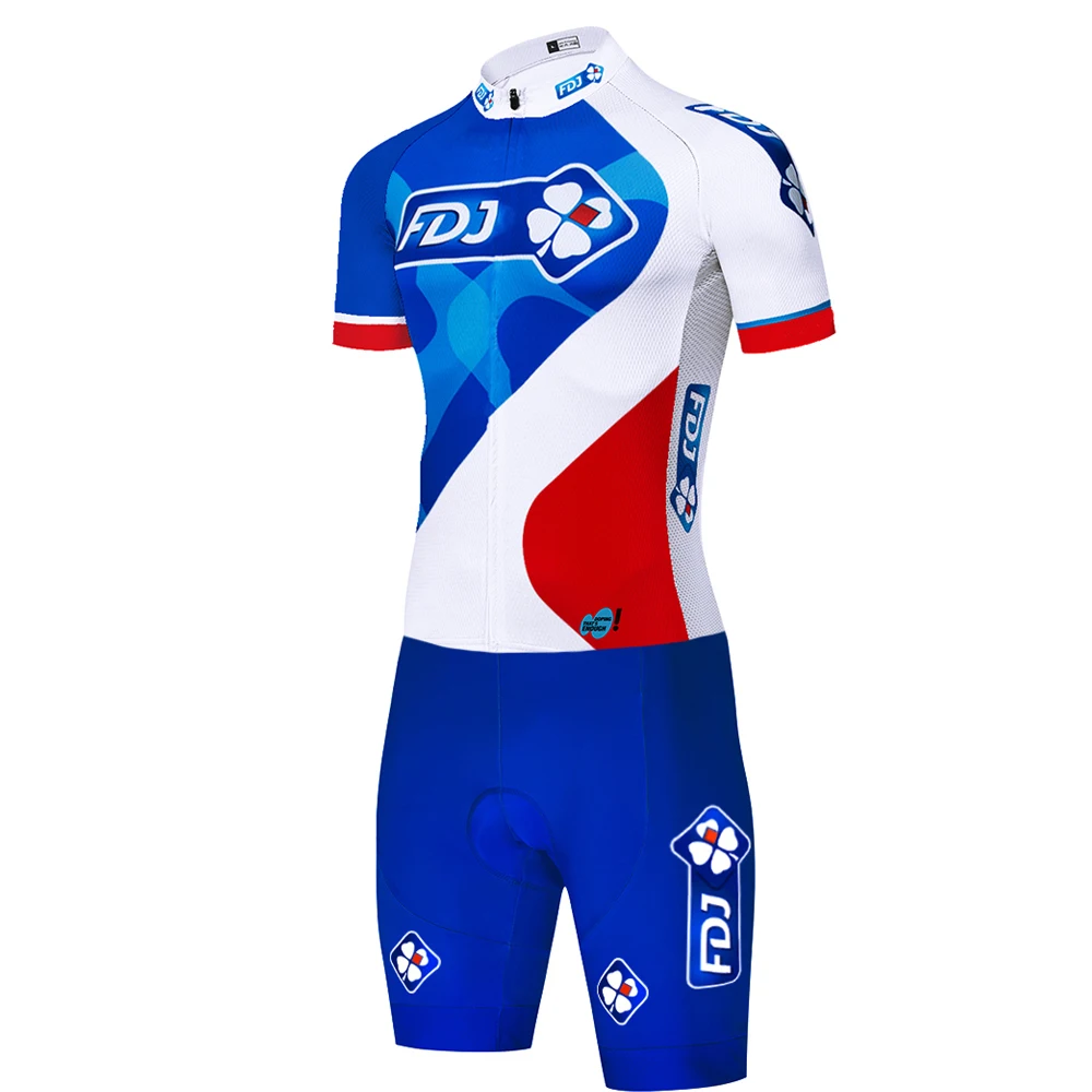 2024 FDJ triathlon skinsuit conjunto ciclismo masculino cycling jersey maillot velo homme велоформа мужская 사이클링 의류 자전거의류