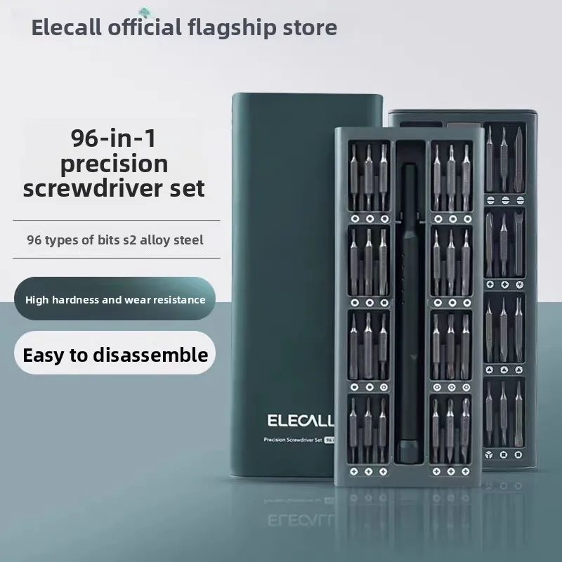 96 in 1 Precision Screwdriver Set S2 Alloy Steel Bits Magnetic Repair Tool Kit for Phone Laptop Tablet Computer Disassembly