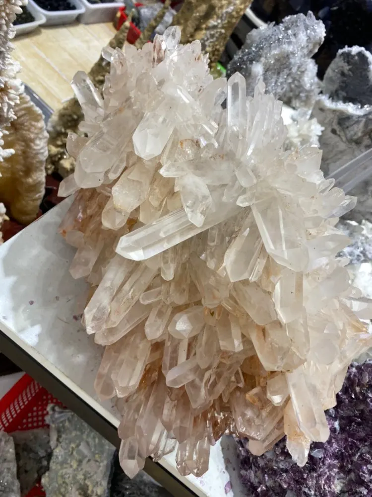 Beautiful Large Natural White Transparent Crystal Clusters Of Natural Crystal Reiki Healing 16.3KG