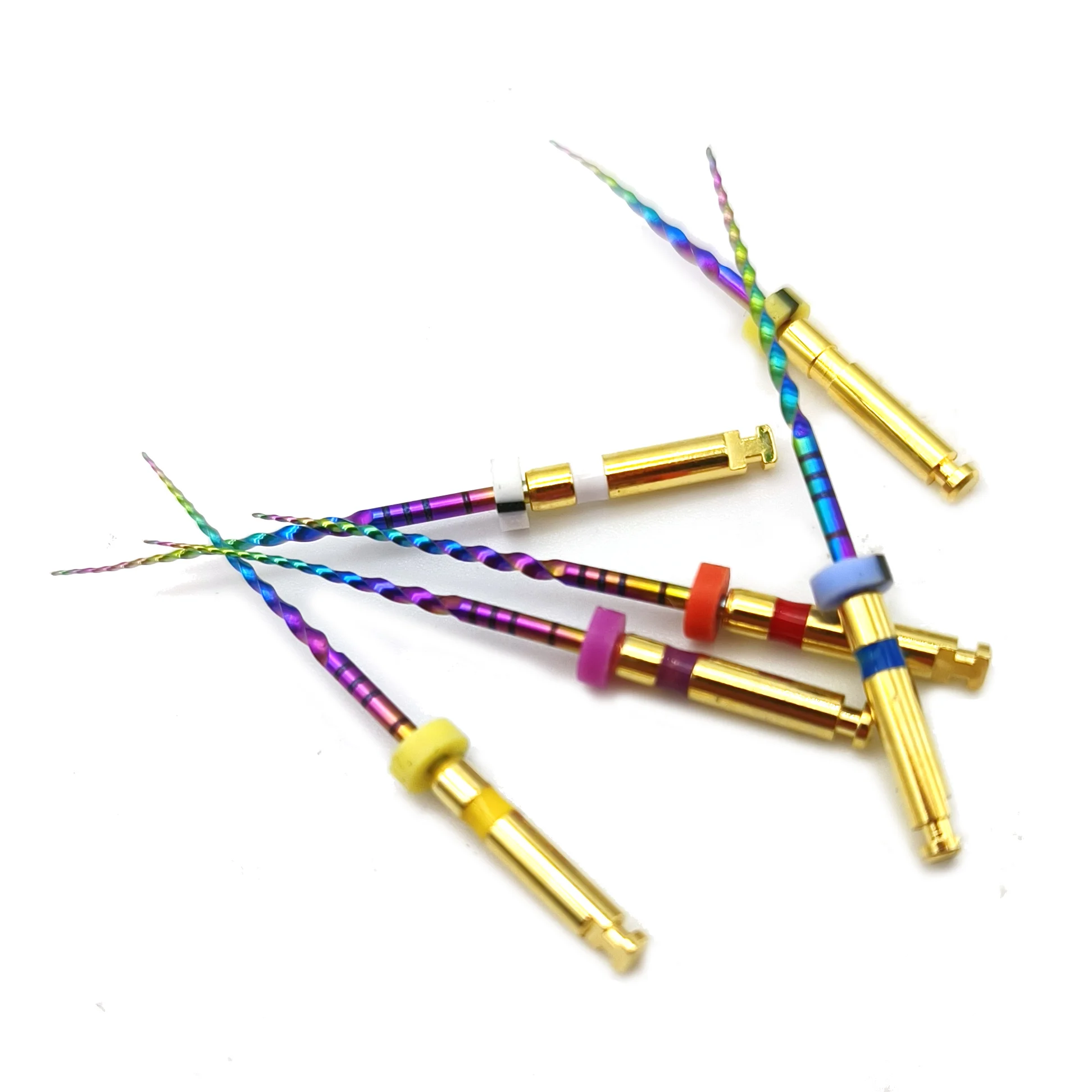 Easyinsmile 6Pcs Rainbow Rotary Files SX-F3 Endodontic Dental Superfiles for Root Canal Cleaning Compatible with 21/25/31M Motor