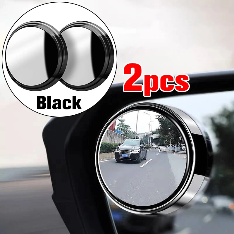 Wide-angle 360 Round Frame Car Wide Angle Mirrors Degree Adjustable Blind Spot Mirror Car Reverse Adjustable Clear Rearview