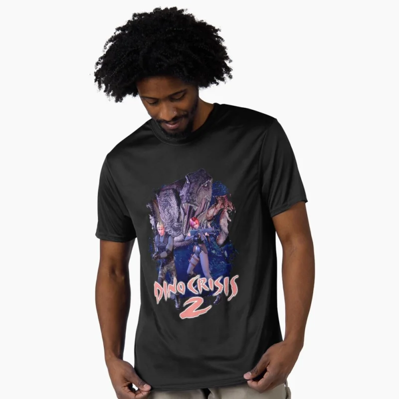 Dino Crisis 2 Regina & Dylan Gift T-Shirt for gamer 100% cotton printed Cartoon video game Graphic Tee Y2K clothes All size tops