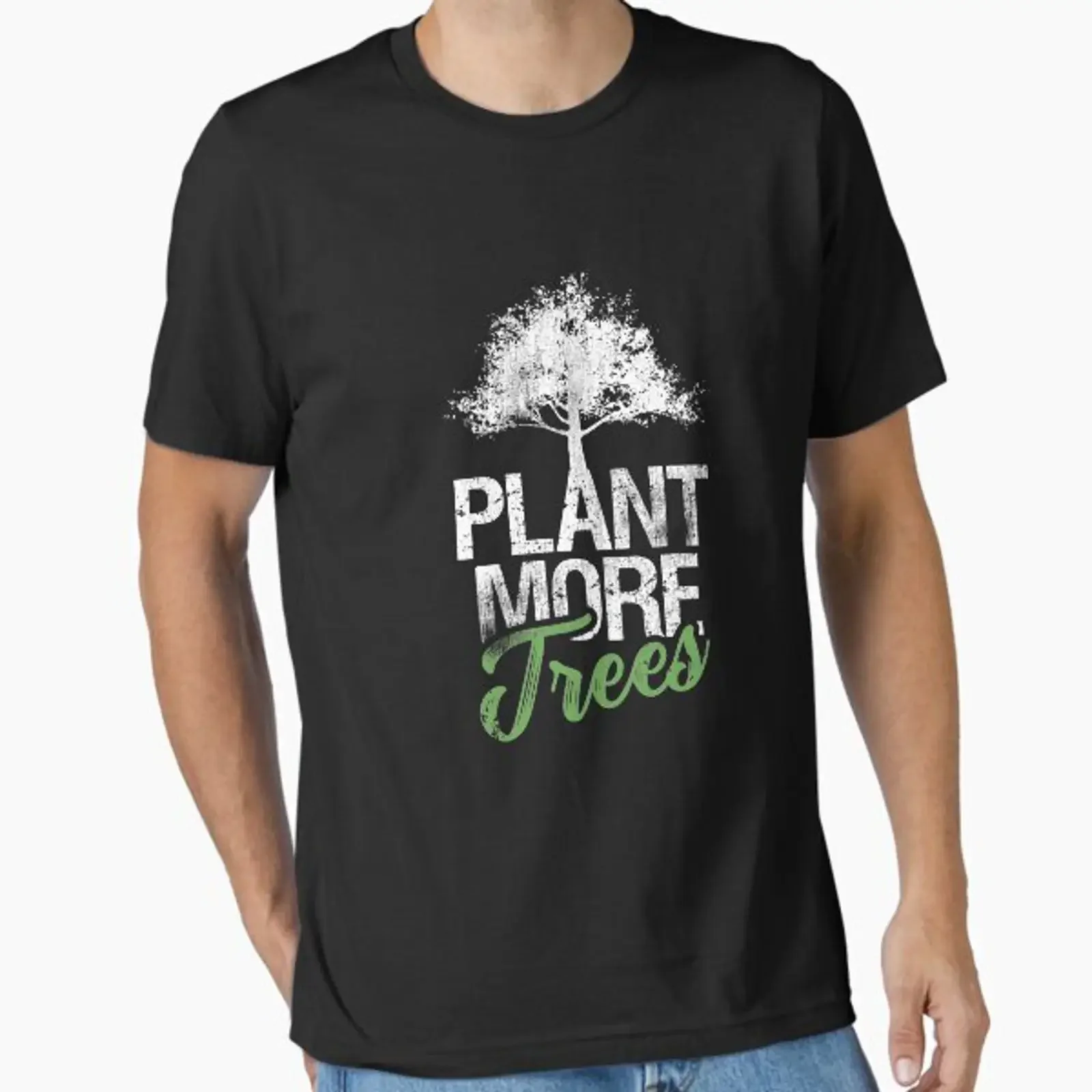 Plant More Trees Environment Nature Earth Essential T Shirt vintage Washed Stretched Soft Top For Everyday Wear Versatile