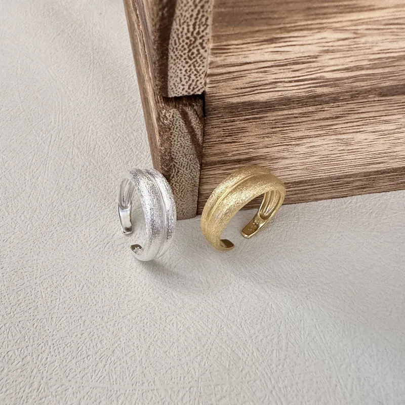 

S925 Sterling Silver Double Ring Korean Version INS Wind Fashionable INS Wind Basic South Korea Ring Wedding Jewelry-Wholesale