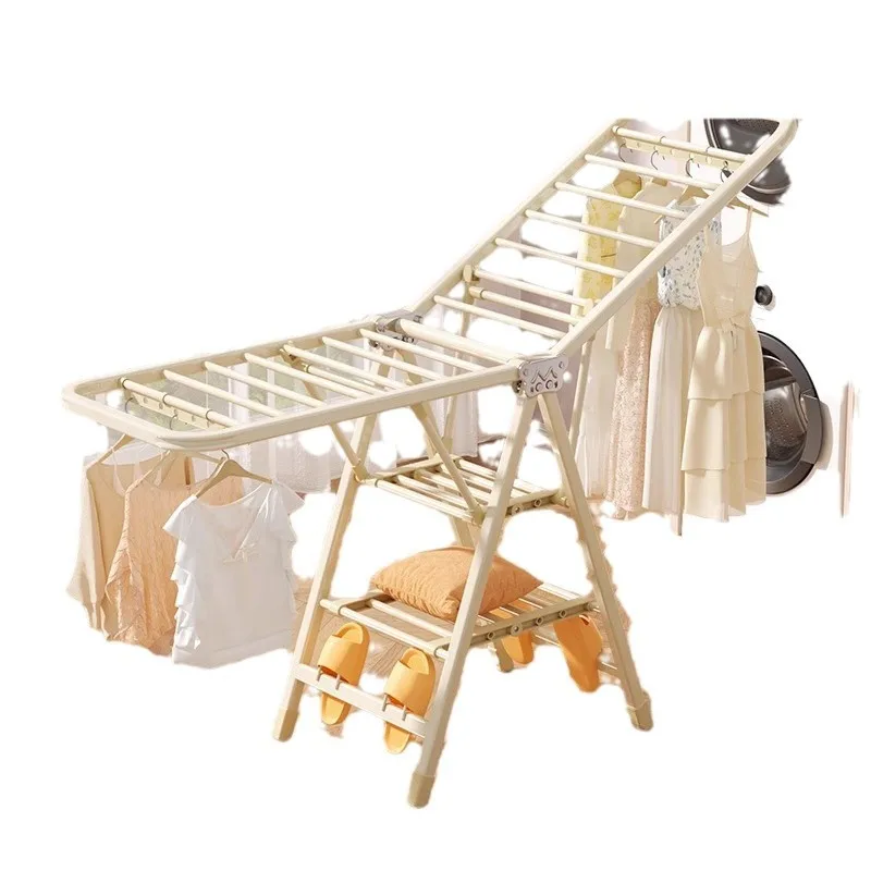 

Folding clothes drying rack Floor-to-ceiling household bedroom Balcony Indoor baby