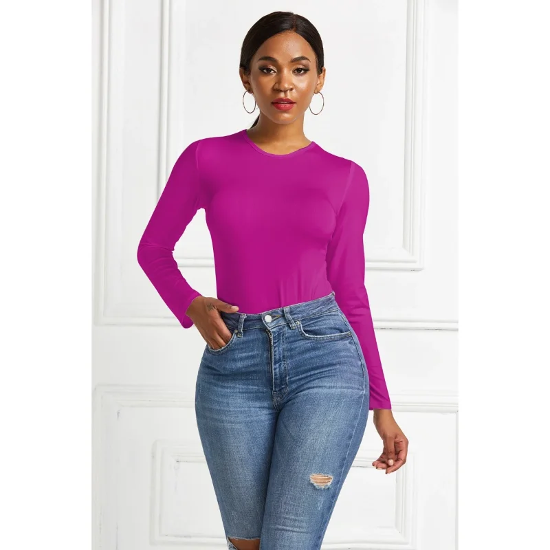 

Sexy Bodysuit Women's New Spliced pullover Fashionable Solid Color Long Sleeve Bottoming Jumpsuits