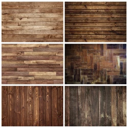 Brown Wooden Background for Photography Rustic Wood Floor Texture Baby Shower Birthday Party Kids Portrait Backdrop Photo Studio