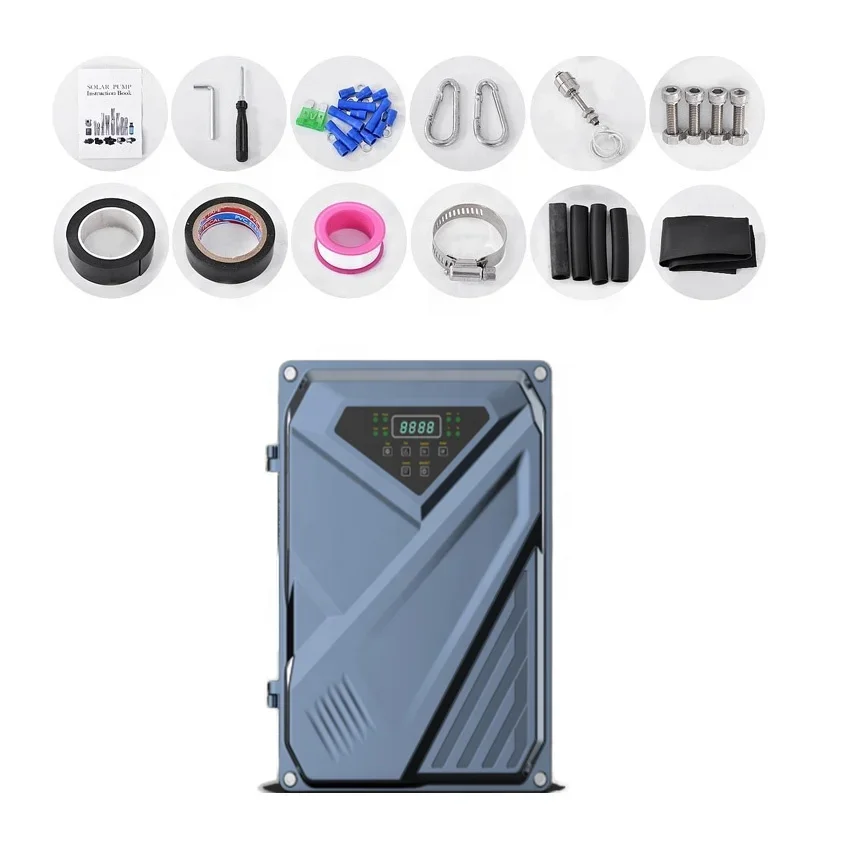 

Solar Water Pump Deep Well Kit with Solar Panel - Self-Priming 0.75H P 110V Pure Sine Wave Inverter for Rural Water Supply