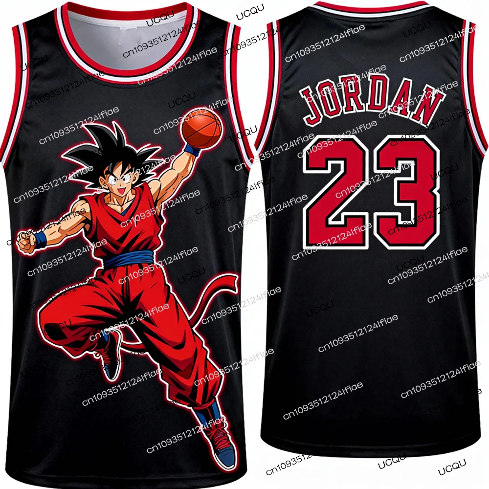 2026 Anime nuevo Dragon Ball Z Goku camiseta de baloncesto para niños chaleco Jordan # 23 Chaleco deportivo para hombre de camiseta de baloncesto de edición especial