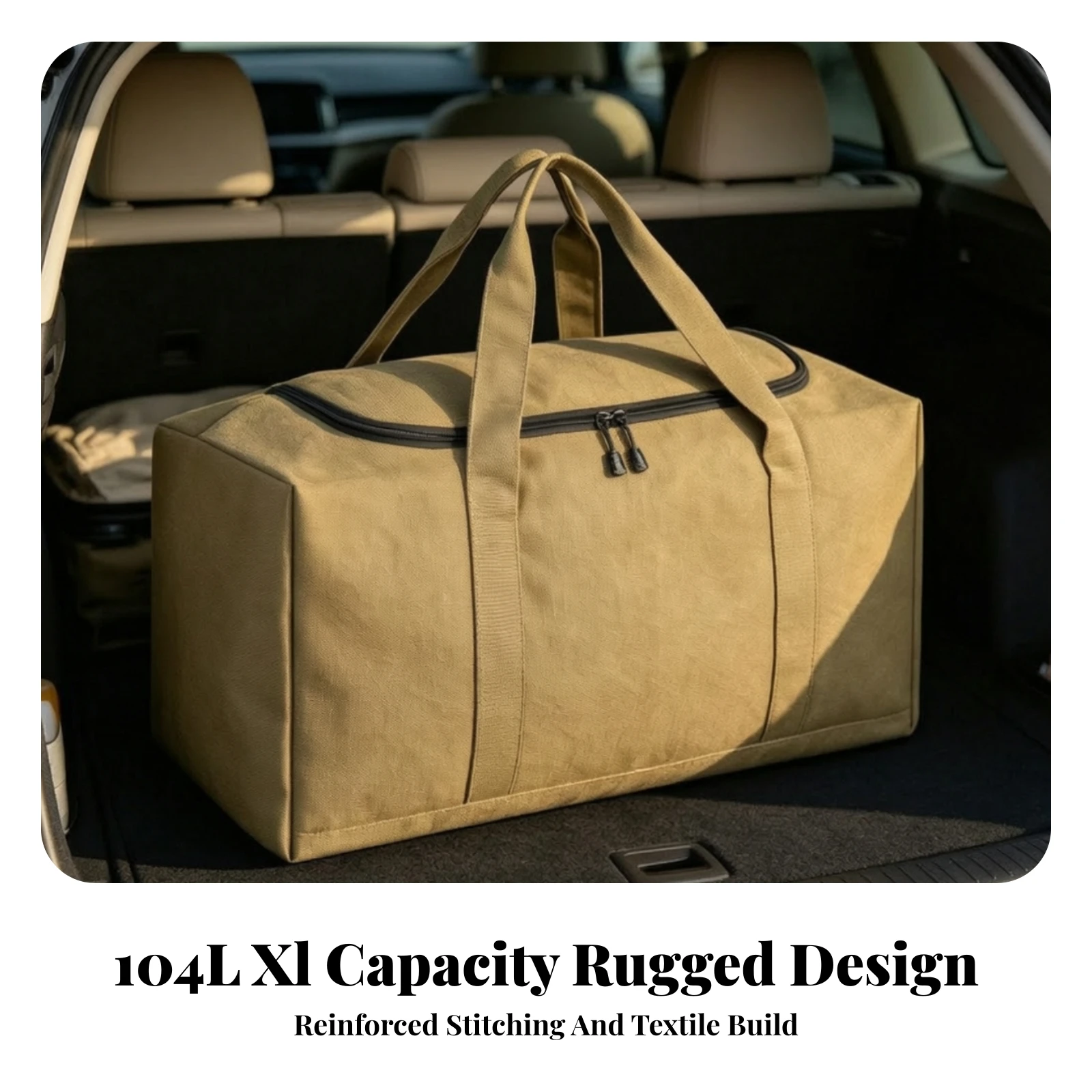 Camping Gear Organizer Rugged Canvas Storage Bag Outdoor Storage Bag with Handles Collapsible Abrasion-Resistant for Campers